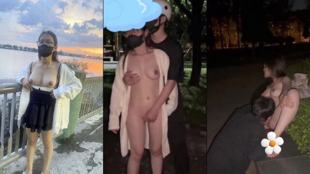 Bé sinh viên hồn nhiên cởi đồ trong sân trường đại học còn cho trai lạ check thử