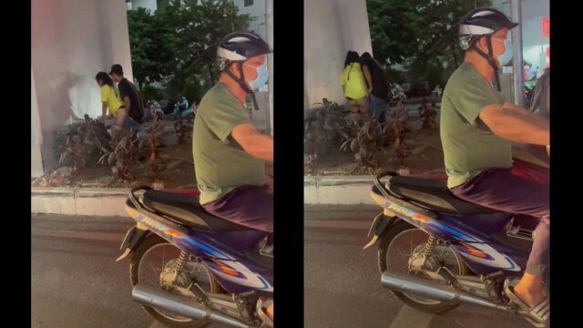 Độc lạ Hà Nội hai bạn trẻ làm tình giữa phố giờ tan tầm