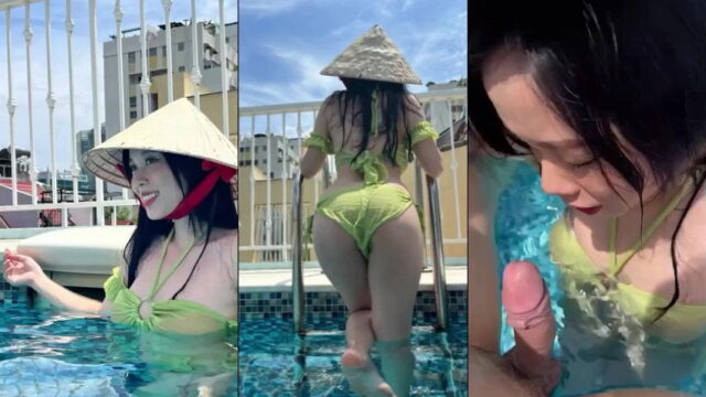 Đội nón lá em PG gạ làm tình ở hồ bơi