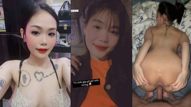 Em nằm im banh mông ra để nhận từng cú dập lút cán