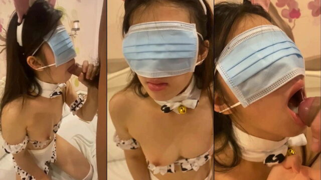 Em nữ sinh bồn chứa tinh cosplay bò sữa đòi bắn vào miệng để em nuốt hết