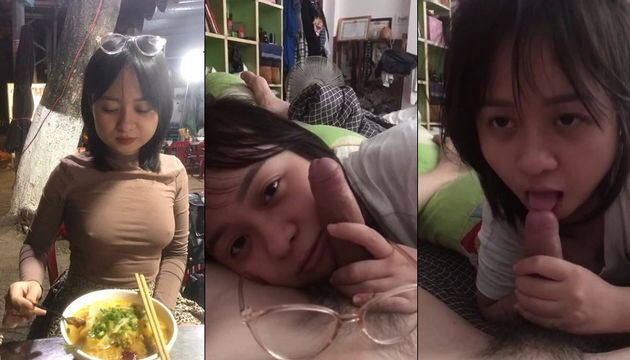 Em thèm quá vứt cả kính sang một bên để bú cu cho anh