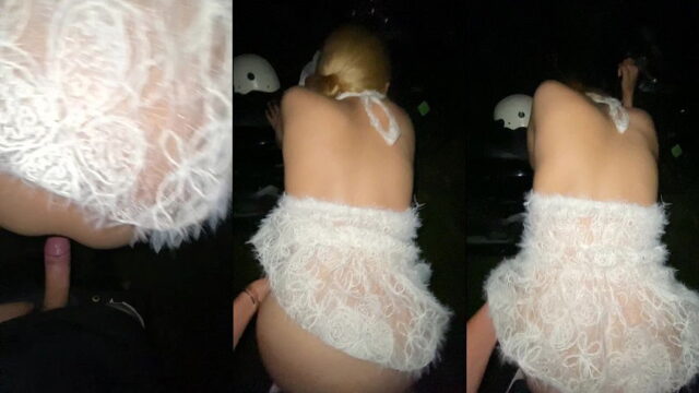 Em gái 2k5 mặc đầm đi dự tiệc mà nứng quá dừng xe chịch giữa đường